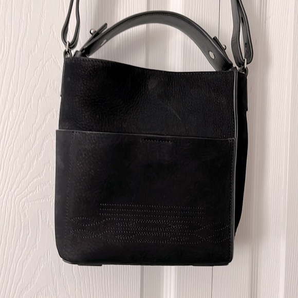 Allsaints mini Maya bag in pebbled suede - Picture 2 of 8